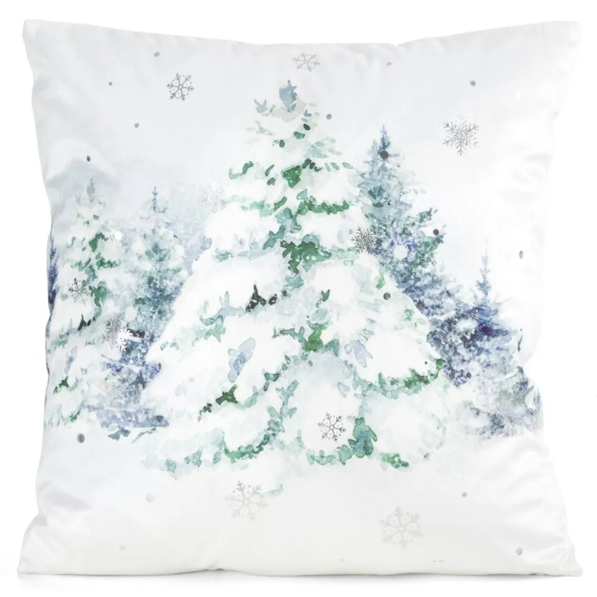 Poszewka świąteczna velvetowa 45x45 Ośnieżone Choinki