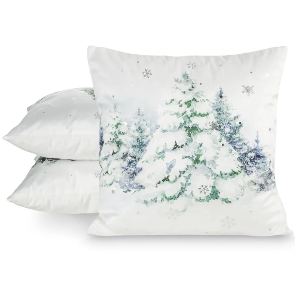Poszewka świąteczna velvetowa 45x45 Ośnieżone Choinki