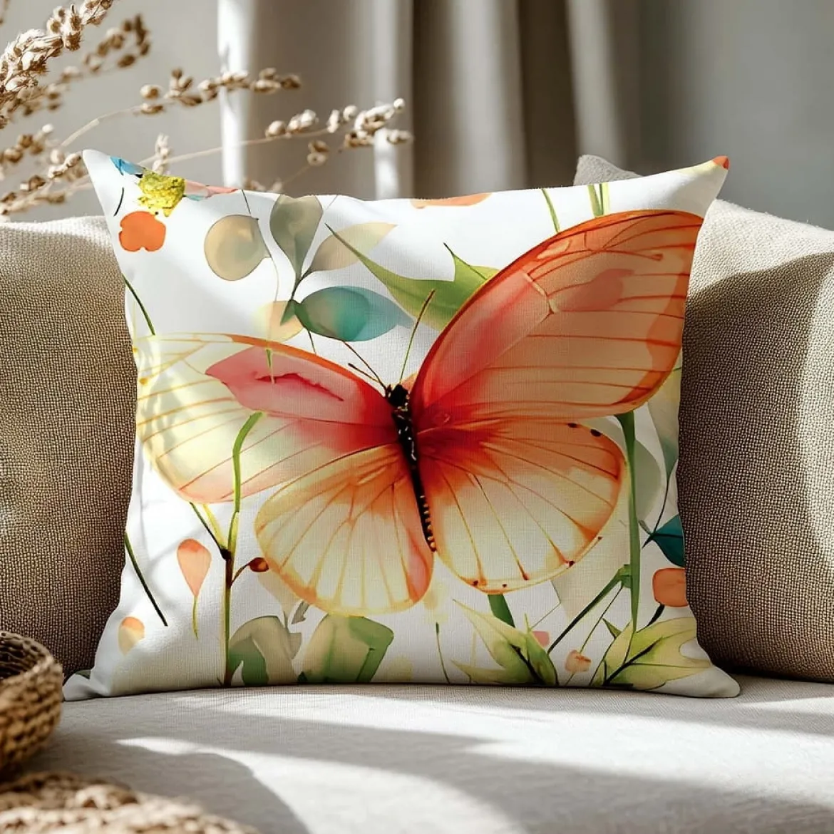 Poszewka z bawełny satynowej Satynlove 40x40 Motyl
