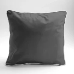 Poszewka z makosatyny 40x40 ciemnoszara z lamówką