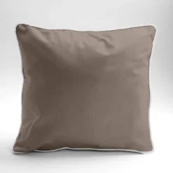 Poszewka z makosatyny 40x40 taupe z lamówką