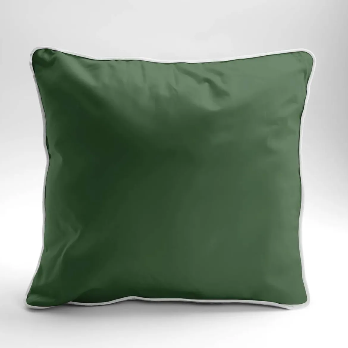 Poszewka z makosatyny 40x40 zielona z lamówką