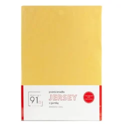 Prześcieradło D91 200x220 jersey z gumką w kolorze musztardowym
