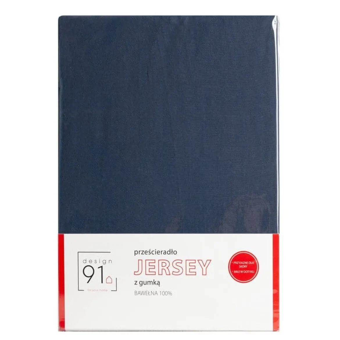 Prześcieradło D91 220x240 jersey z gumką w kolorze granatowym