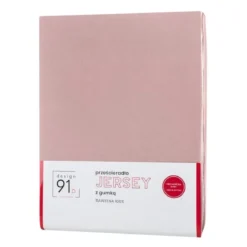 Prześcieradło D91 220x240 jersey z gumką w kolorze pudrowym