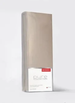 Prześcieradło Pure 140x200 satynowe z gumką w kolorze taupe