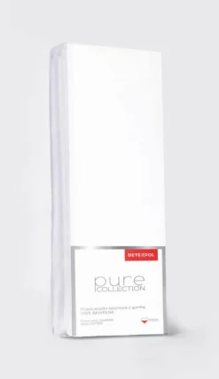 Prześcieradło Pure 220x200 satynowe z gumką w kolorze białym
