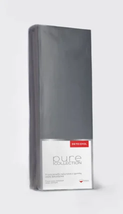 Prześcieradło Pure 220x200 satynowe z gumką w kolorze ciemnoszare