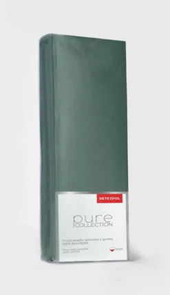 Prześcieradło Pure 220x200 satynowe z gumką w kolorze oliwkowym