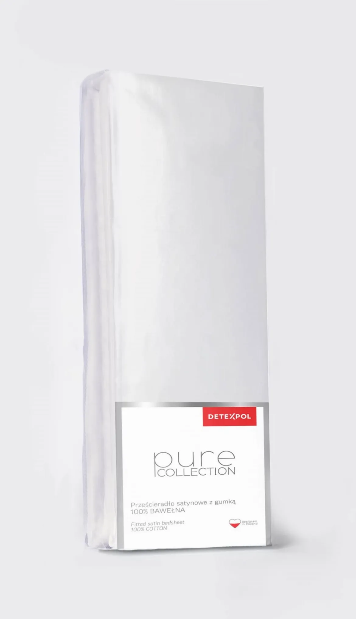 Prześcieradło Pure 180x200 satynowe z gumką w kolorze srebrnym