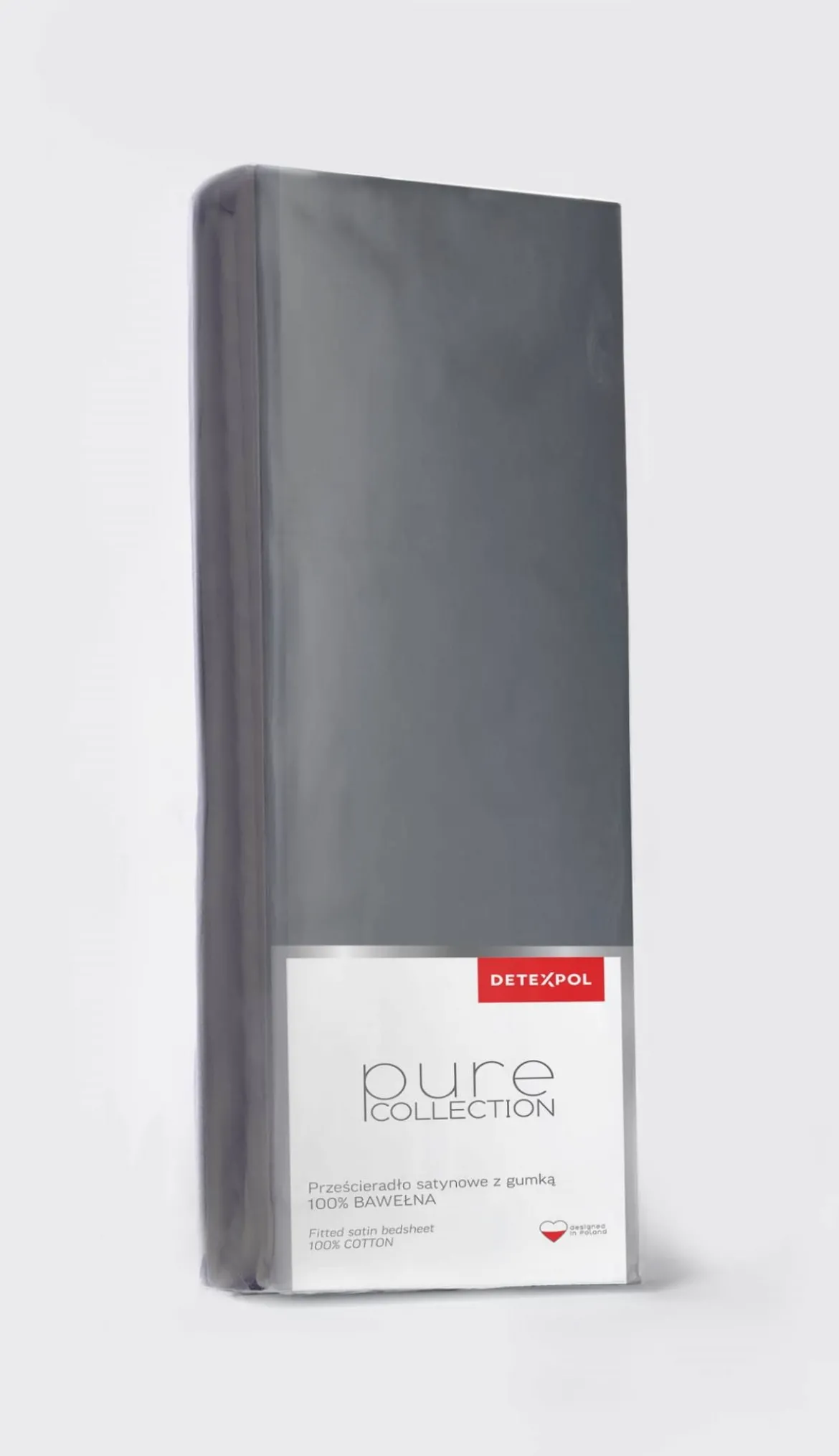 Prześcieradło Pure 160x200 satynowe z gumką w kolorze ciemnoszarym