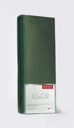 Prześcieradło Pure 140x200 satynowe z gumką w kolorze zielonym