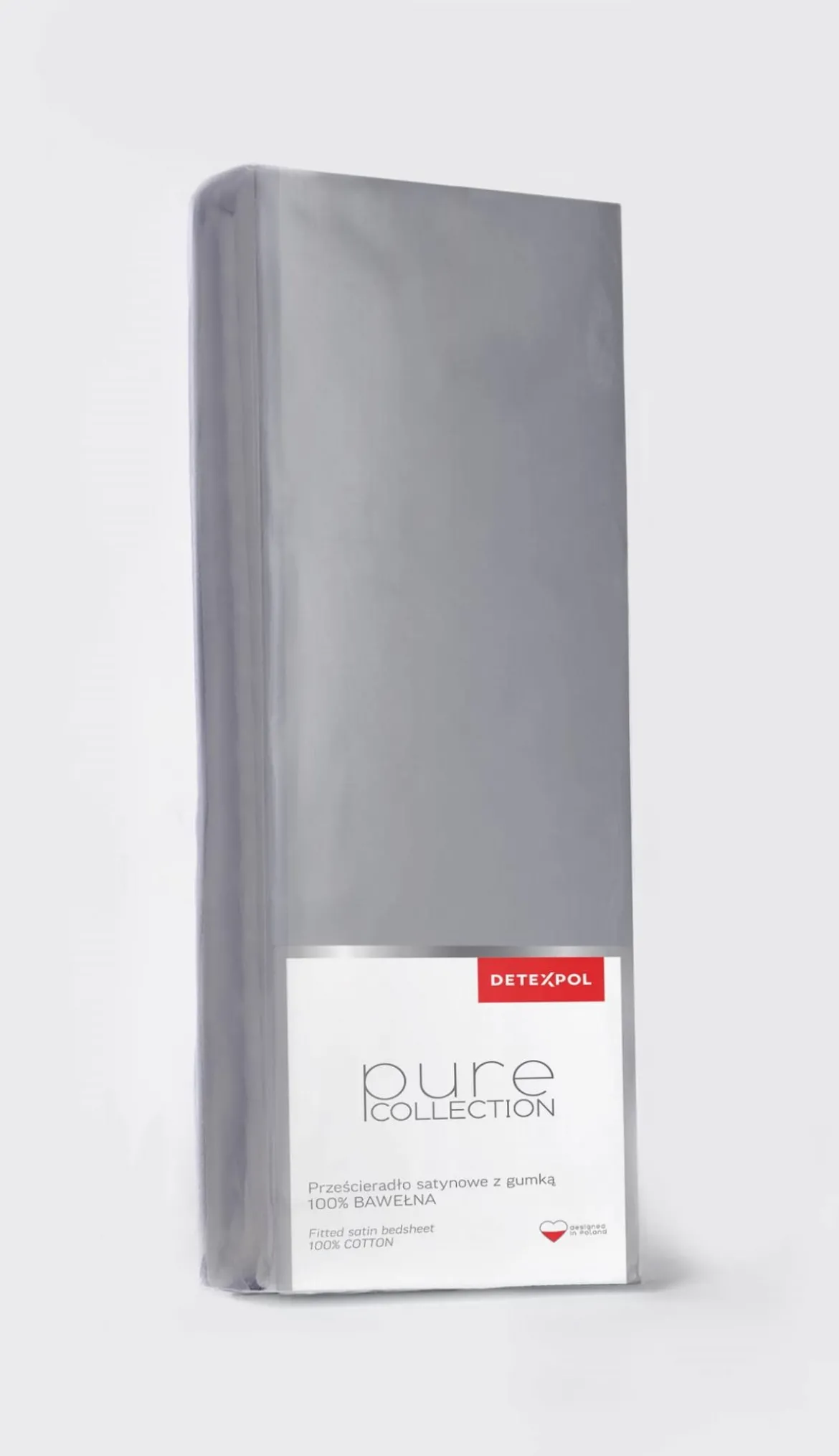 Prześcieradło Pure 120x200 satynowe z gumką w kolorze szarym