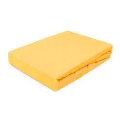 Prześcieradło 120x200 jersey z gumką żółte