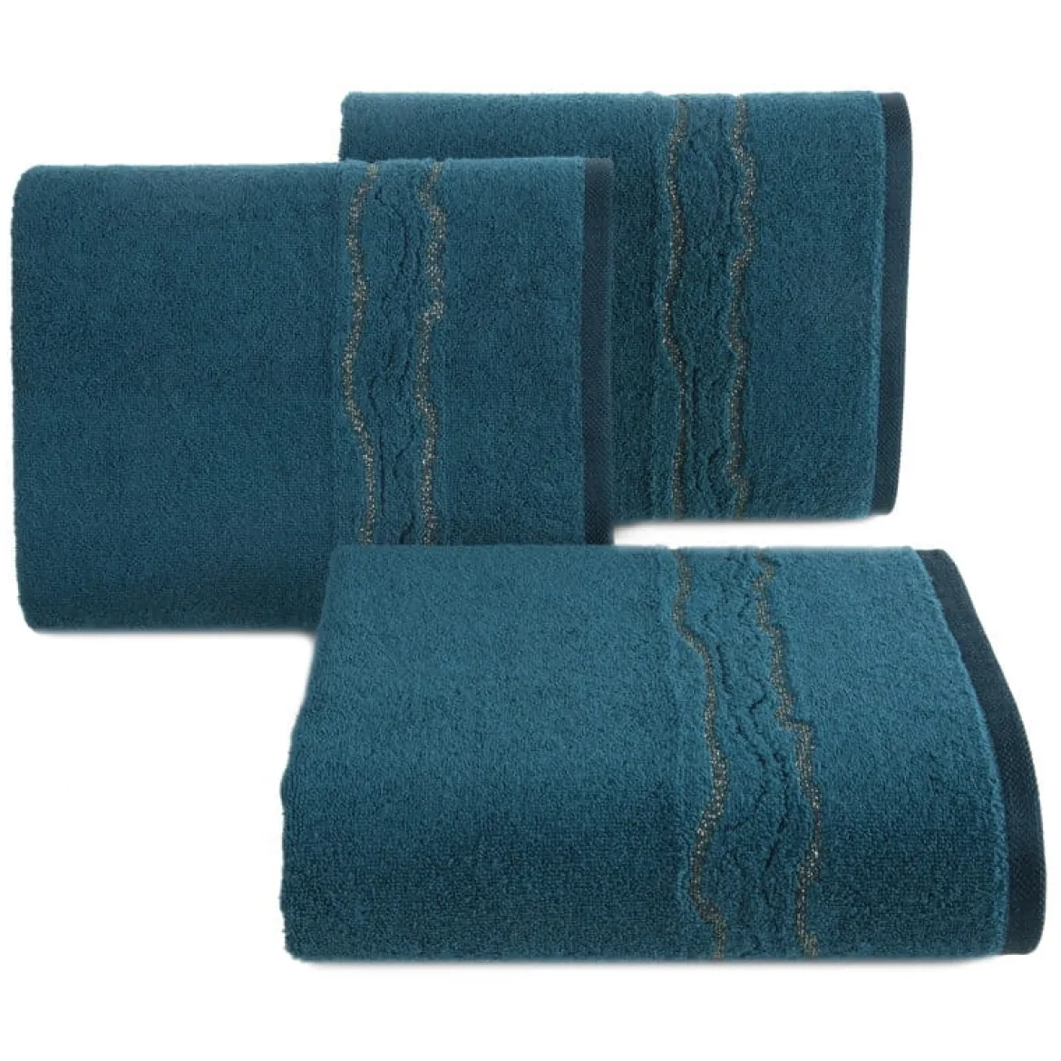 Ręcznik bawełniany ciemno turkusowy 70x140 Karin