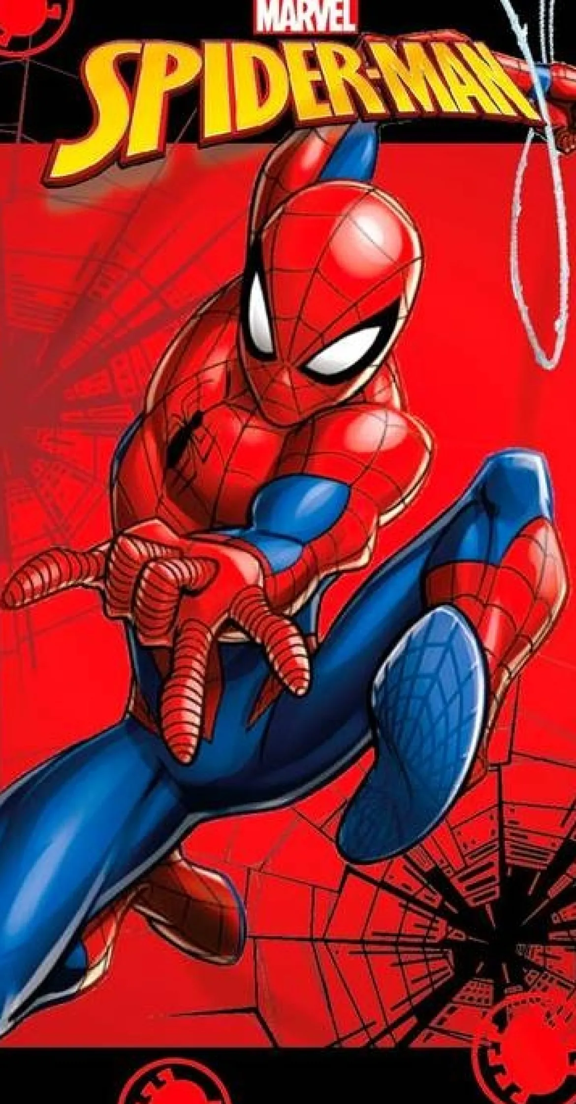 Ręcznik bawełniany dziecięcy licencyjny czerwony 70x140 Spider-Man
