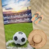 Ręcznik bawełniany dziecięcy plażowy 70x140 Piłka Nożna Stadion