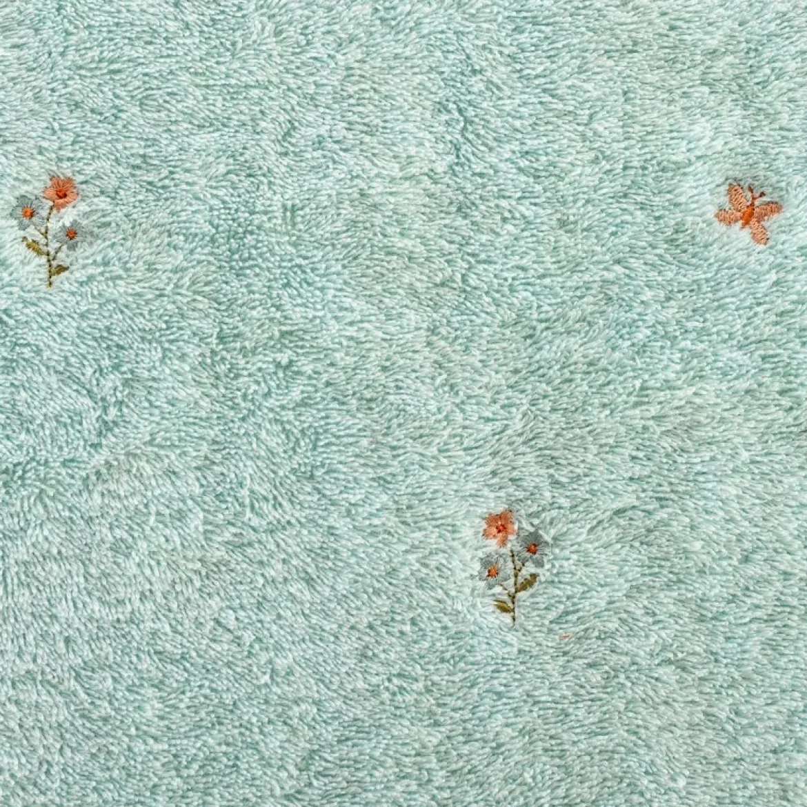 Ręcznik bawełniany miętowy 30x50 w kwiaty i motylki Bloom