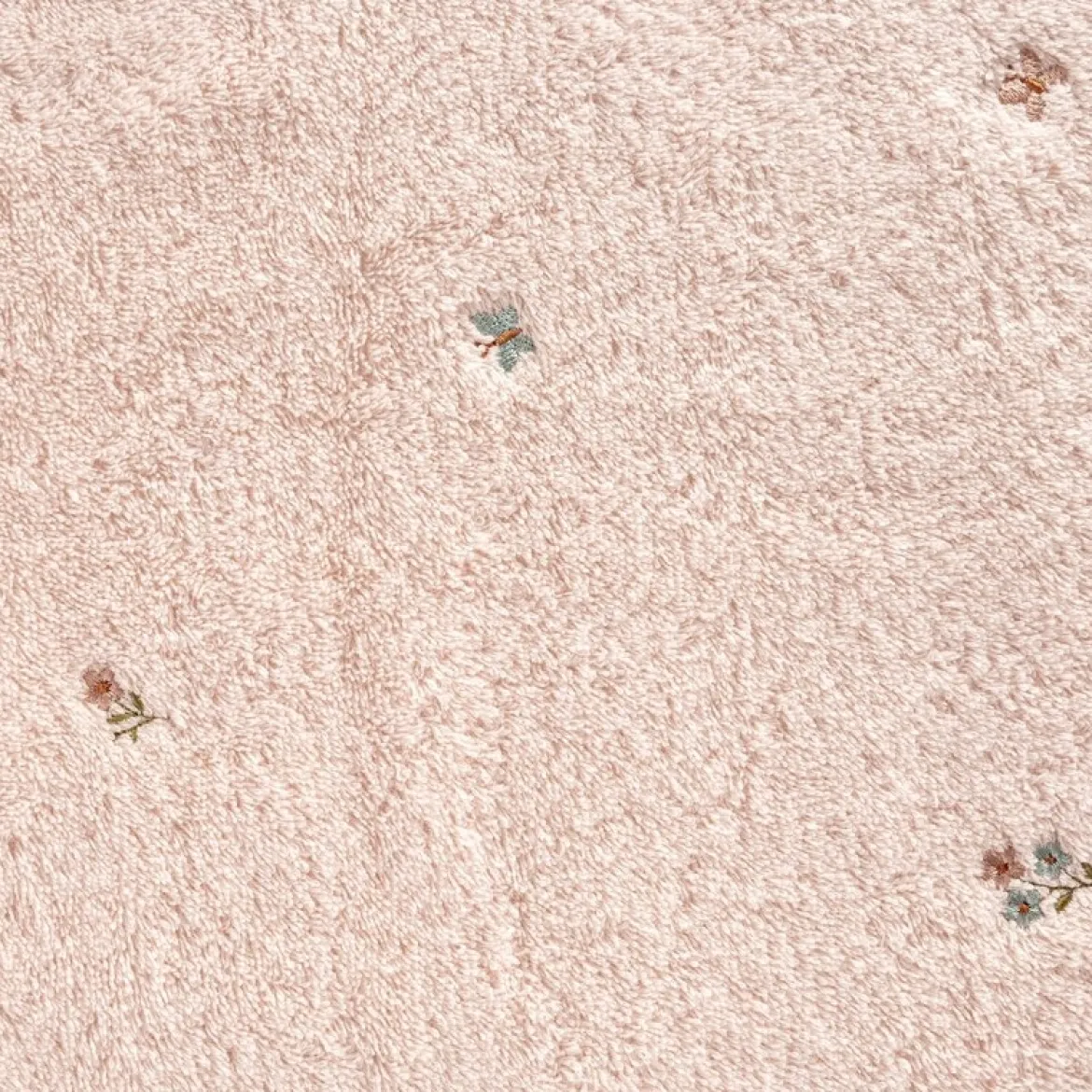 Ręcznik bawełniany pudrowy 50x90 w kwiaty i motylki Bloom