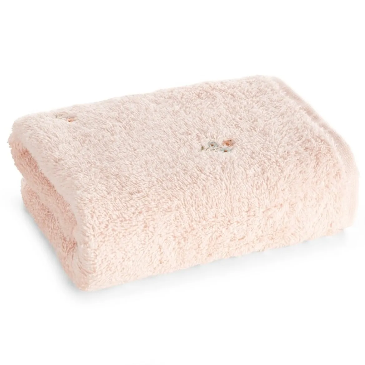 Ręcznik bawełniany pudrowy 70x140 w kwiaty i motylki Bloom