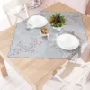 Serweta świąteczna haftowana szara 85x85 Jarzębina