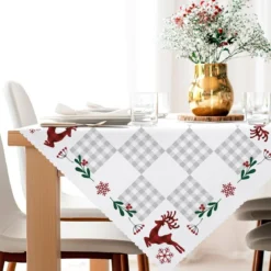 Serweta wodoodporna świąteczna 80x80 Renifer Patchwork