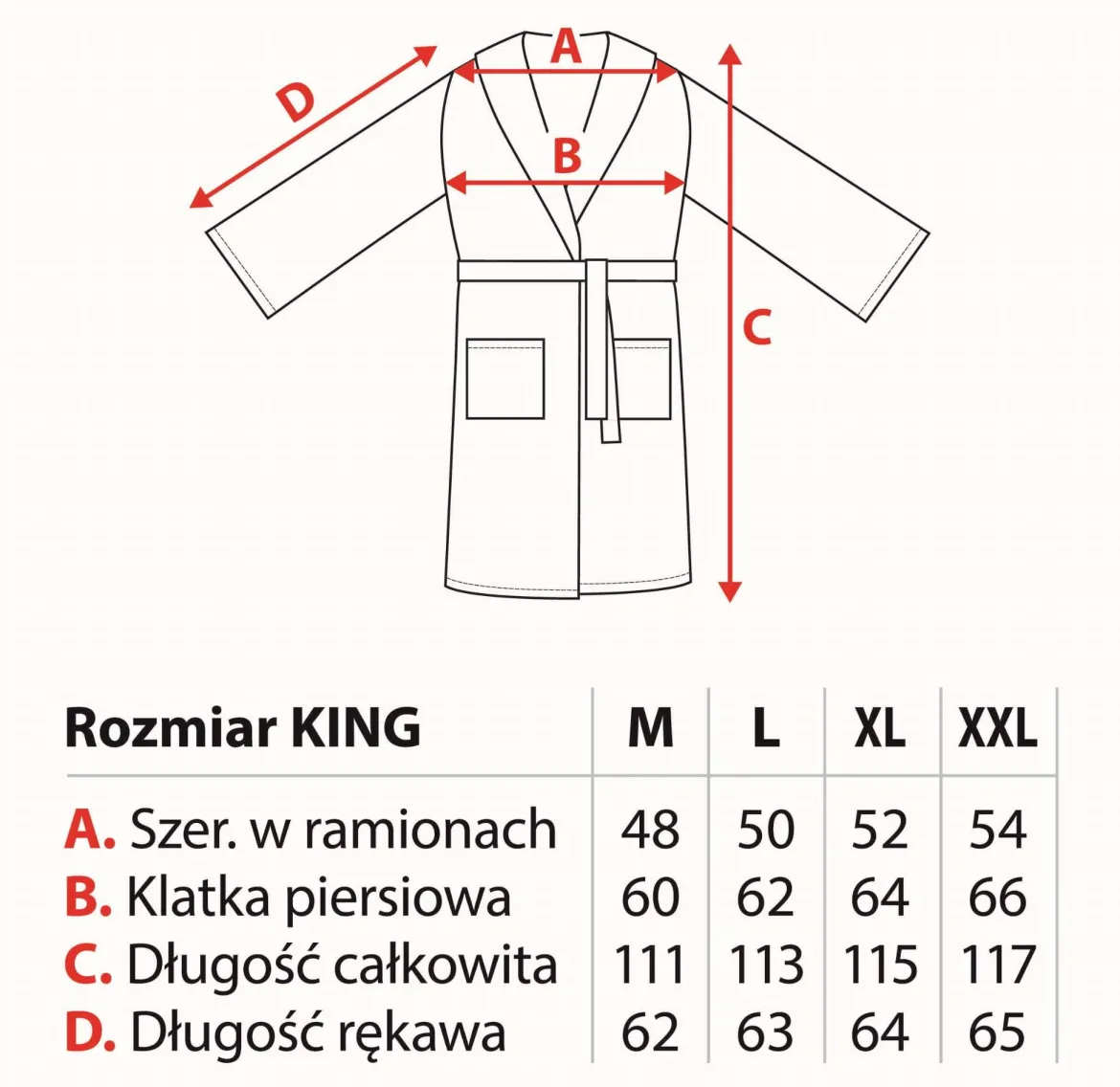 Szlafrok Męski popielaty Rozmiar XXL