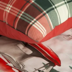 Świąteczna pościel bawełniana Czerwona Ciężarówka 160x200 Xmas
