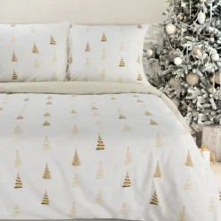 Świąteczna pościel bawełniana 220x200 w choinki Garland