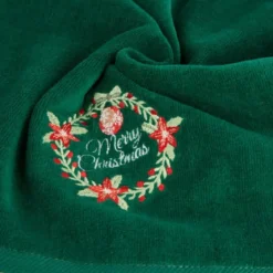 Świąteczny zielony ręcznik kąpielowy 70x140 Merry Christmas