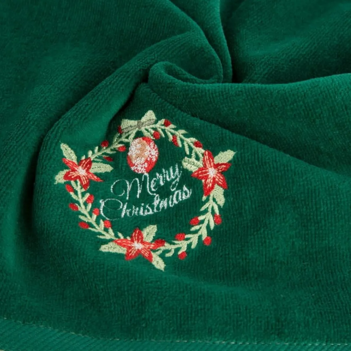 Świąteczny zielony ręcznik kąpielowy 70x140 Merry Christmas