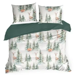 Zimowa pościel bawełniana 160x200 Deer w Zimowy Las